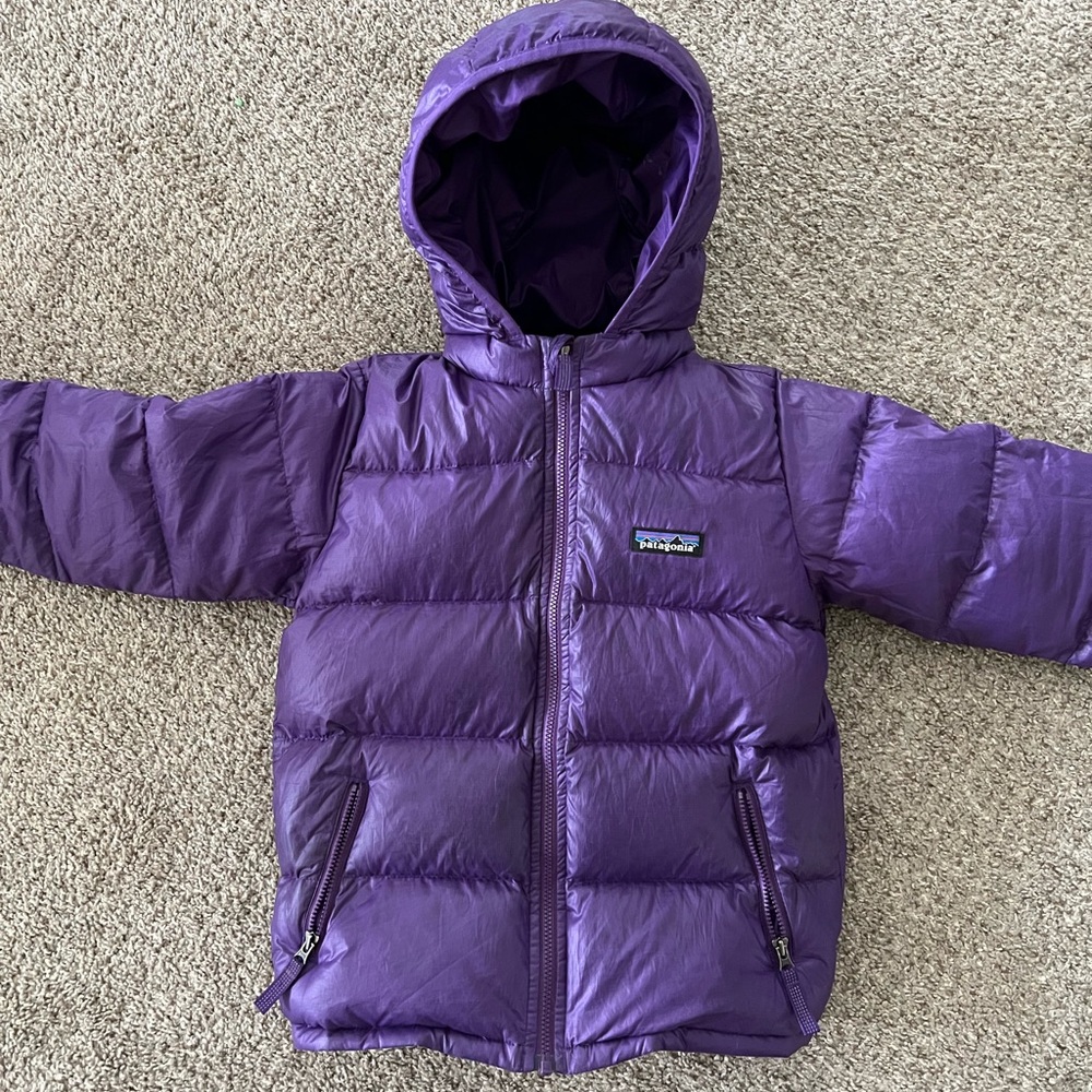 Patagonia Kids High Loft Down Sweater Hooded Jacket - EUC